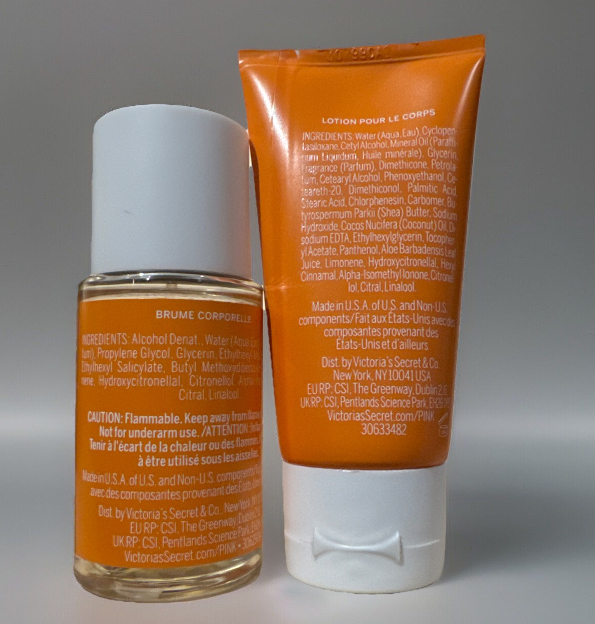(2) Set Victoria's Secret Light & Happy Travel Body Mist & Body Lotions- 2.5 oz