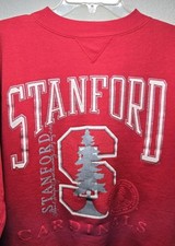 Rare Vtg Stanford University Graphic Crewneck Sweatshirt Size M Made In USA Red