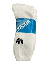 Vintage 1980s 90s Adidas Crew Socks Logo Cotton Blend 3 Pack 10-13 Deadstock New