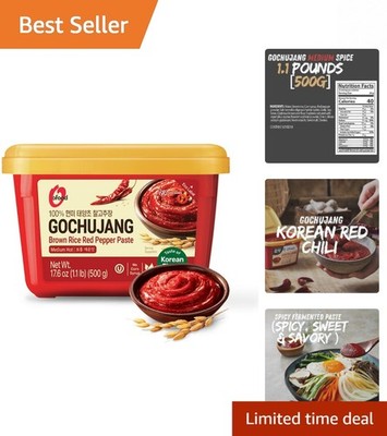1.1 lb Korean Gochujang   Medium Spicy-Sweet Red Chili Paste for Everyday Meals