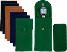 8 Pcs Velvet Watch Pouch Portable Single Travel mix color