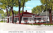 Lake Geneva, WI Wisconsin  LITTLE DANISH TEA ROOM  Roadside Restaurant  Postcard