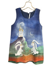 Hand Painted Girls Fairytale Denim Dress Sz 5 NWT