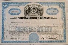 1946 Erie Railroad Company New York Stock Certificate