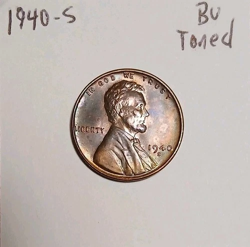 1940-S Lincoln Wheat Cent San Francisco Mint  BU Toned High Grade Coin