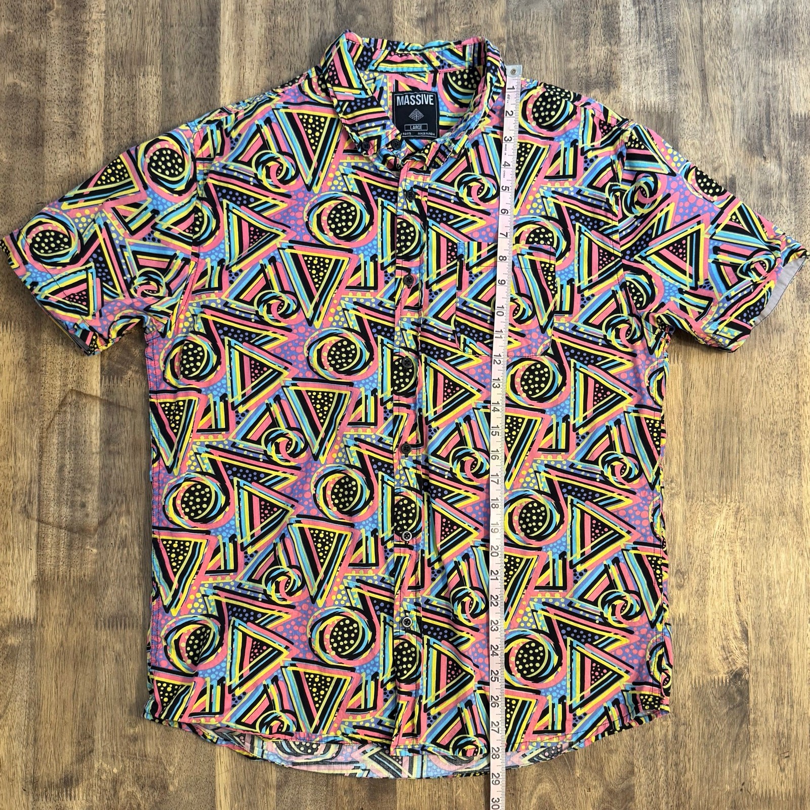 Massive Vaperwave 90s Patterned Short Sleeve Cott… - image 5
