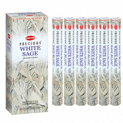 HEM White Sage Räucherstäbchen 6er Pack   Weißer Salbei Incense Sticks Indien