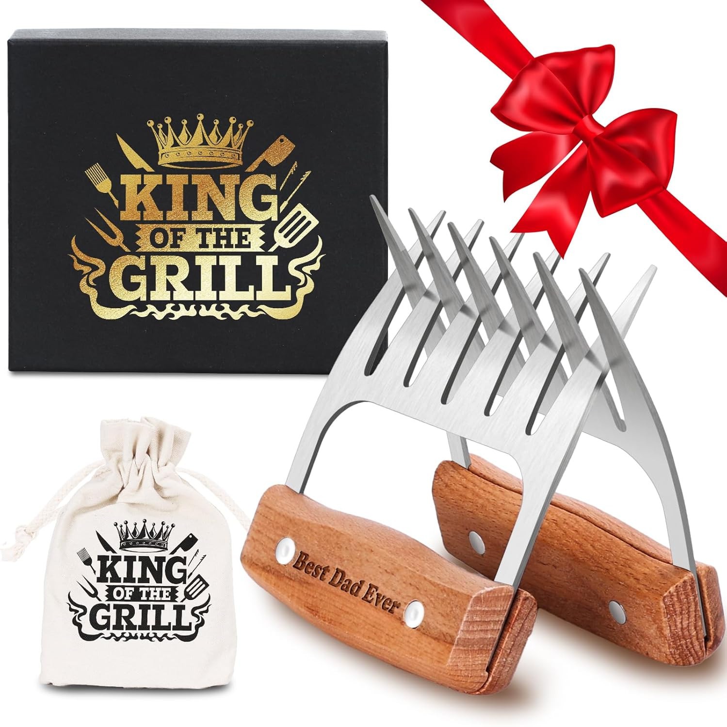 Stainless Steel Meat Shredder Claws BBQ Pulled Pork Dad Gift