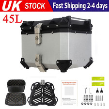 45L Aluminium Alloy Motorcycle Top Box Rear Top Box Trunk Luggage Tool Case