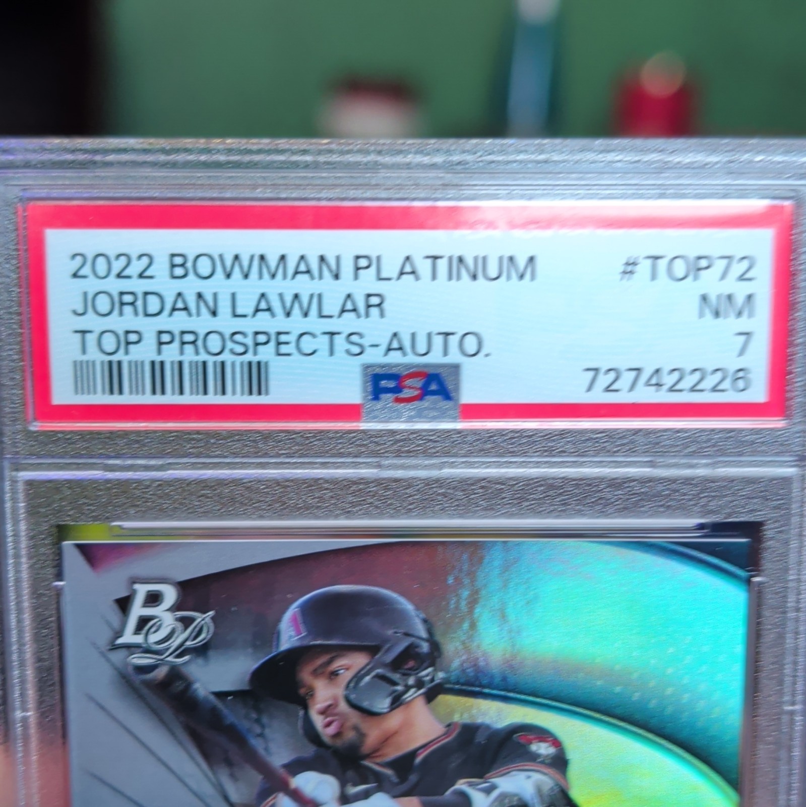 Topps 2022 Jordan Lawlar Auto PSA Lot 2 Bowman Sterling/Platinum PAJL TOP72 view 5