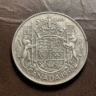 1950 (No design 0) Canada 50 Cents Silver Half Dollar Condition As Shown #122