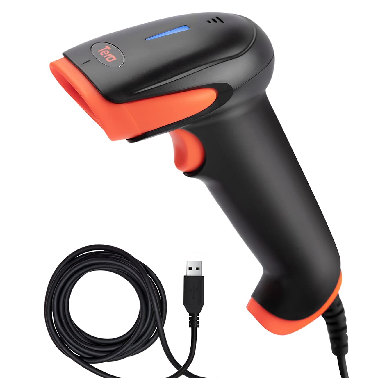 Tera Barcode Scanner CCD USB Wired 1D Handheld Bar Code Reader, Read Screen Dig