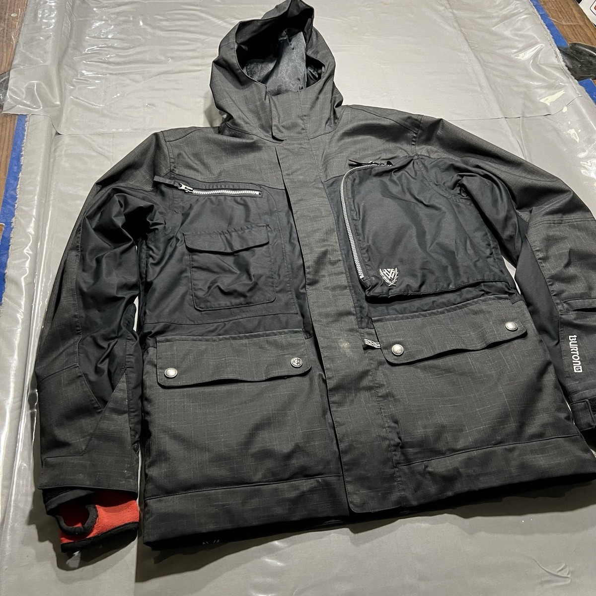 Burton Snowboard Jacket Mens S Dryride The White Collection Dark