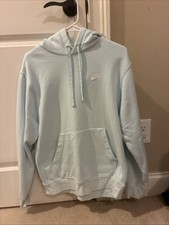 Nike Sportswear Club Fleece Men's Light Blue Pullover Hoodie Size Medium