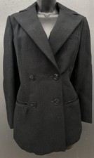 Anne Klein Wool Jacket S Black Pockets Blazer Coat Preppy Classic Quiet Luxury