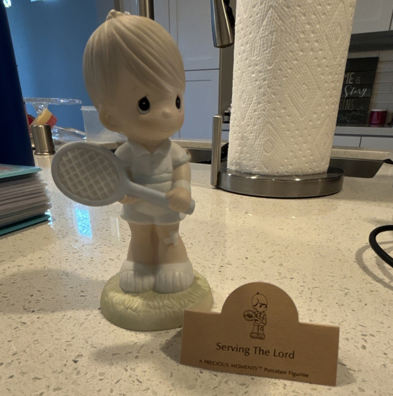 Precious Moments Serving The Lord Porcelain Hand Painted Boy Figurine