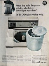 1967 GE Washer Original Vintage Advertisement General Electric Basket Print Ad