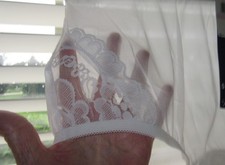 NOS VANITY FAIR 13-001 WHITE hi waist sheer GRANNY LACE leg panties sz 6 DISC.