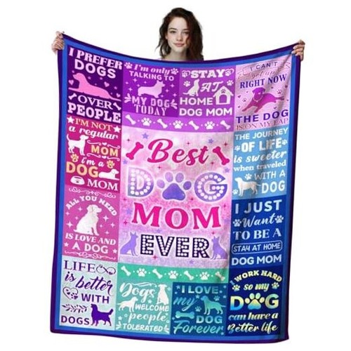Blanket Gifts for Women,Best Ever Throw Blankets Dog Lovers 50"x40" Dog Mom