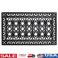 Oversized Outdoor Rubber Doormat Weather Resistant Heavy Duty Porch Mat 24x39 US