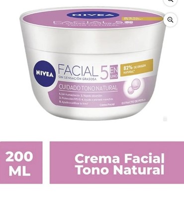 Nivea  Cuidado Tono Natural 5in1 Face Cream Helps Uneven Skin Tone SPF 15 200ml
