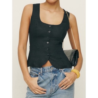 Reformation Delanie Linen Top size 10