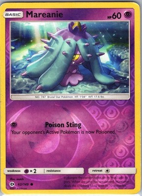 Mareanie 62/149 Common SM Base Set Pokemon Lightly Played