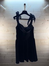 Clio Peppiatt Iris Black Beaded Off Shoulder Mini Dress Large NWT
