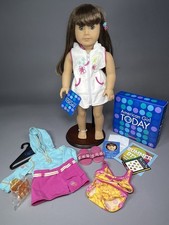 American Girl Doll Just Like You GT9F Gray Eyes 2003 Retired + Seaside Wardrobe