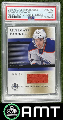 Connor McDavid PSA 9 2015-16 UD Ultimate 73/125 2005 06 Silver Jersey RC 7488