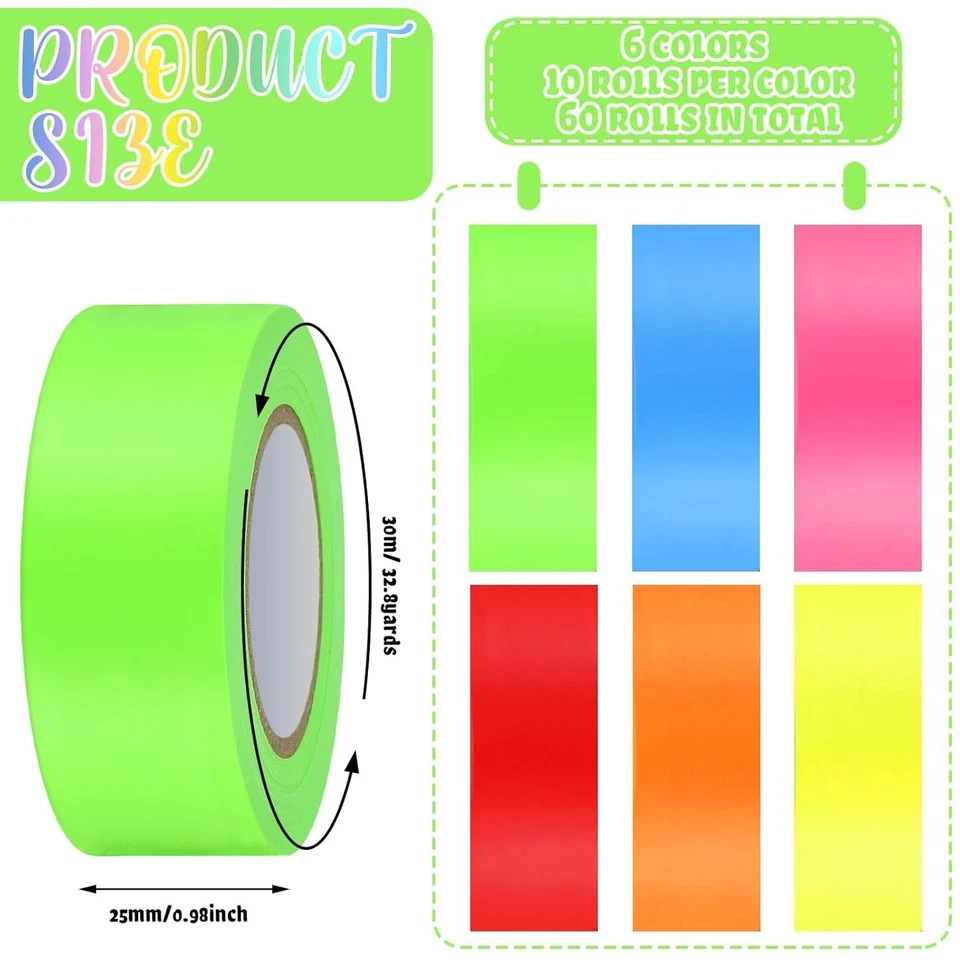 Bright and Weatherproof Flagging Tape - 60 Pcs for Trail and Boundary Marking - Image 4 of 4