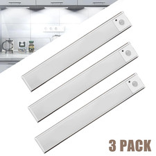 3-Pack LED Under Cabinet Lamp Rechargeable Motion Sensor 3 Color Dimmable 30cm