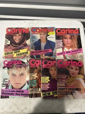 Burda Carina Magazines Lot of 7 with Patterns Multi-years READ