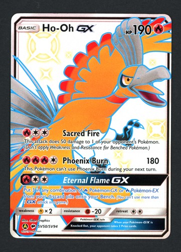 Ho-Oh GX SV50/SV94 Hidden Fates: Shiny Vault Shiny Holo Rare Pokemon TCG