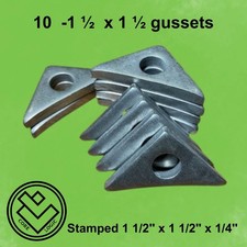 Roll cage Gusset 1 1/2”x1 1/2"x 1/4” -Set of (10) Steel Gussets, Stamped, Set 10