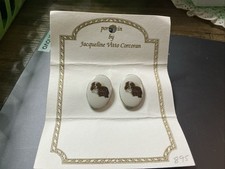 Jacqueline Vitto Concoran Porcelain Earrings - Cocker Spaniel/King Charles  T-1