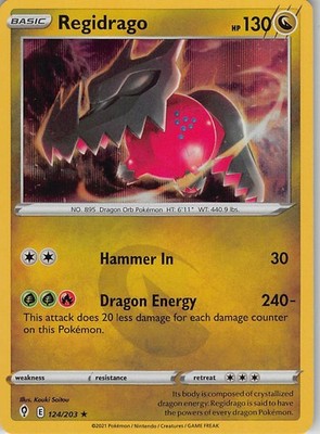 Regidrago 124/203 Holo Rare Evolving Skies Pokemon Holo Lightly Played