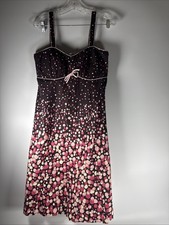 Vtg R&K Originals Summer Dress Polka Dot Smocked Back Womens Size 10