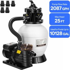 12/13in Sand Filter Pump In/Above Ground Pool...