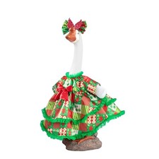Porch Goose Outfits Christmas with Hat for 23'' Statue, Cloths Red