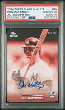 2024 Topps Black & White Don Mattingly /10 Red Auto Pop 1