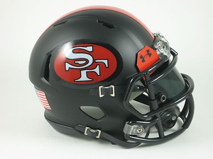 Custom Black SAN FRANCISCO 49ERS Riddell Revolution Speed Mini HELMET
