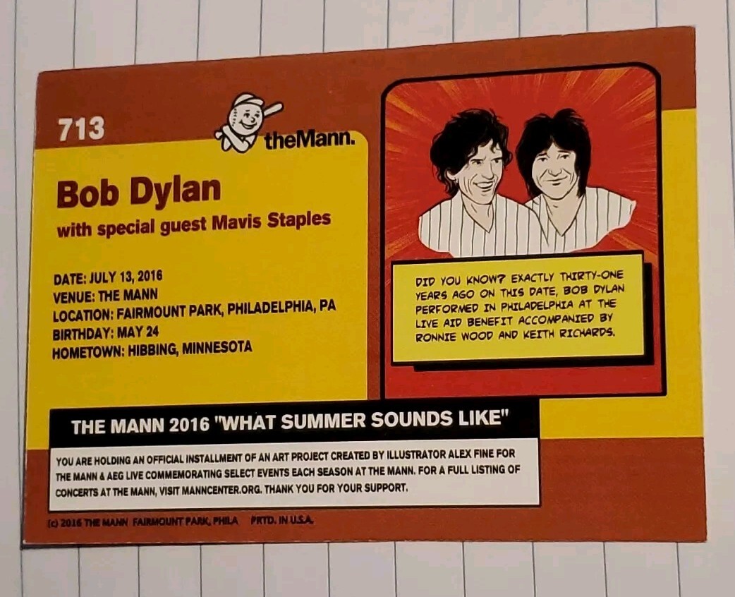 BOB DYLAN MAVIS STAPLES 2016 TOUR MANN MUSIC CENTER PHILADELPHIA