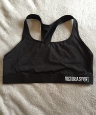 Victoria's Secret The Player Black Racerback Large Sports Bra NWOT