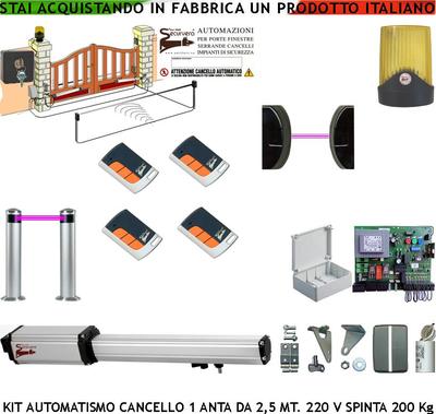 Kit Cancello Elettrico 4 Mt 2 Ante CBR Motori 220V Con Fotocellule E Telecomandi