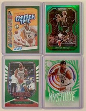 (4)-Jayson Tatum GREEN COLOR MATCH - Prizm, Crunch Time, Marquee & Mystique 🔥