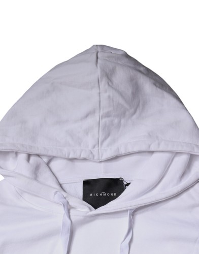 John Richmond Logo Blanco Algodón Sudadera con Capucha Hombres Suéter Auténtico - Imagen 5 de 5