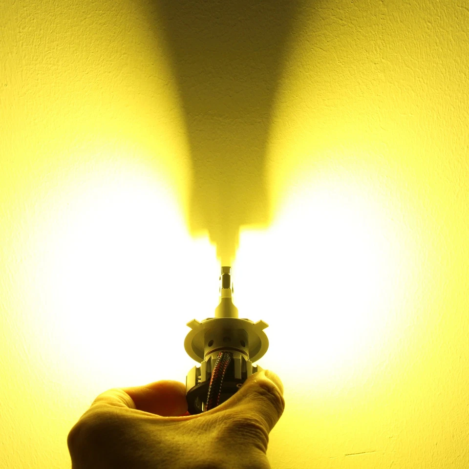 Alla LED 9003 金色黄色车头灯灯泡,波长更长,提高能见度 — 第 2/4 张图片