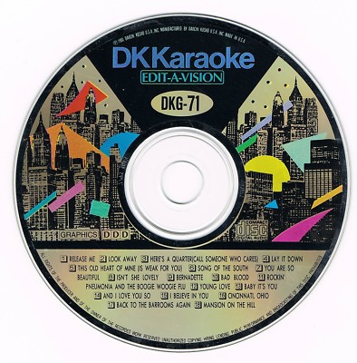 DK KARAOKE DKG-71 - ORIGINAL EDIT-A-VISION CD+G - OUT OF PRINT!!!