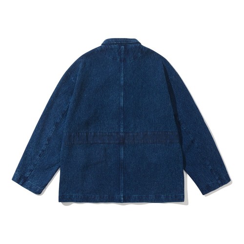 Men's Vintage Style Cotton Dobby Japanese Kendo Sashiko Blazer Workwear Jacket - Picture 12 of 13